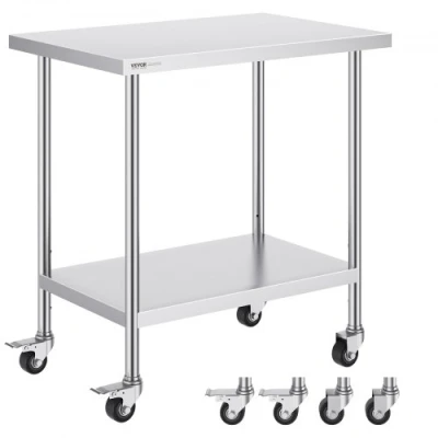 Afbeelding van VEVOR RVS werktafel voorbereidingstafel oprolbaar commercieel 610x914mm