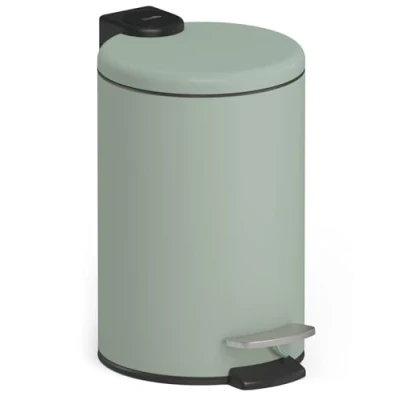 Afbeelding van stardis Pedaalemmer, 3 liter, roestvrij staal, pastelgroen, mat, met softclosemechanisme, klapdeksel, stil sluitend, softclose, binnenemmer, cosmetica emmer, vuilnisemmer, afvalemmer, badkamer