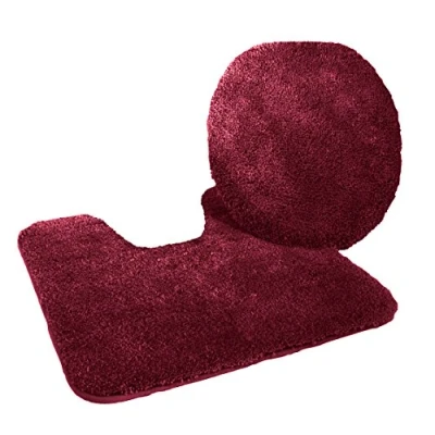 Afbeelding van Kinzler J 10052/13 microvezel badmatset 2 delig = WC dekselovertrek 47x50 cm + mat met uitsparing 50x55 cm, bordeaux