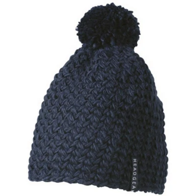 Afbeelding van Myrtle Beach Unisex Eenkleurige Gehaakte Muts met Pompom (Navy)