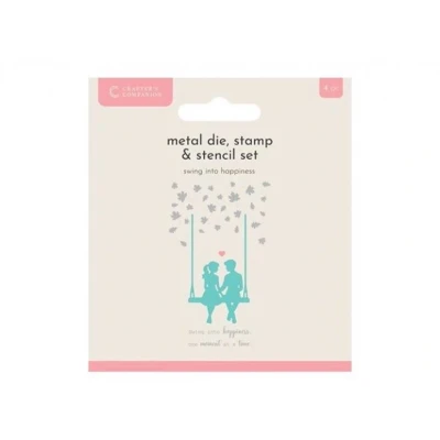 Afbeelding van CC Snijmal/Clearstamp/Stencil Set Silhoutte Swing into Happiness