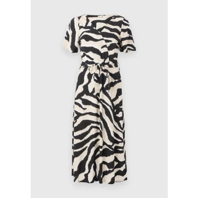 Afbeelding van TOM Tailor Dress Printed Wrapped Jurk, Dames, Maat: 42, Abstract beige