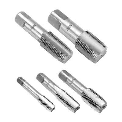 Afbeelding van QWORK® 5 delige 55 graden stalen pijptapkraanset Geschikt voor waterleidingaansluiting Autoreparatiemachines G1/8 G1/4 G3/8 G1/2 G3/4