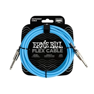 Afbeelding van Ernie Ball 6412 Flex 3 meter instrumentkabel blauw