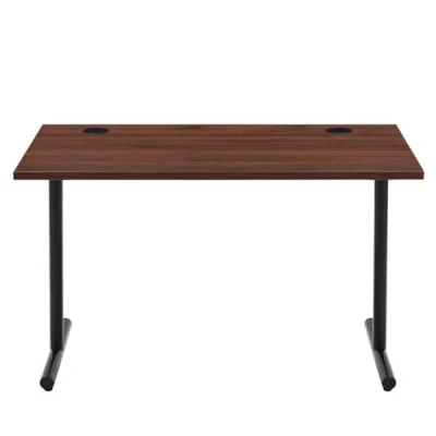 Afbeelding van Amazon Basics Computerbureau, eenvoudig, voor kantoor, notenhouten blad en zwart frame, rechthoekig, eenvoudige montage, 120 x 60 73,6 cm (voorheen Movian)