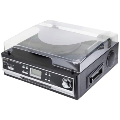 Afbeelding van Technaxx TX 22+ Platenspeler en cassettedeck met digitaliseer functie naar USB of SD, ingebouwde speakers Bluetooth, Zwart