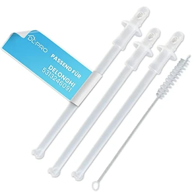 Afbeelding van DL pro 3 x melkzuigbuis voor Delonghi 5313246091 + borstel 17cm ECAM656.55 ECAM656.75 PrimaDonna Elite koffiezetapparaat