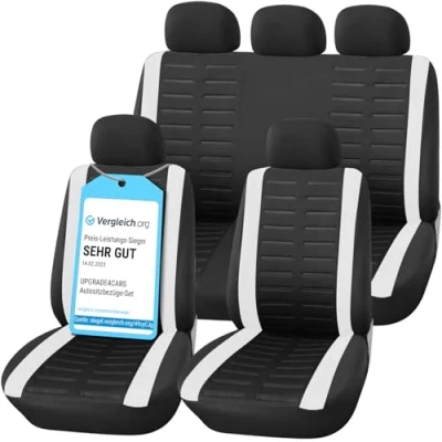 Afbeelding van Autostoelhoezen Set Universeel Autohoezen voor de voorstoelen &amp; achterbank in wit