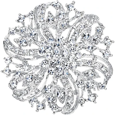 Afbeelding van Zeynomax Elegante Crystal Bloem Strass Corsage Pin Bruiloft Sieraden voor Vrouwen Kleding Accessoires Perfect als Bruidscadeau