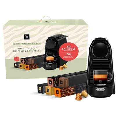Afbeelding van De&#039;Longhi Mini Black Nespresso Essenza EN85.B 50 Capsules + 30 Koffiekorting