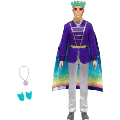 Afbeelding van Barbie Dreamtopia 2 in 1 Ken Pop (blond, 30 cm), die van prins zeemeerman kan veranderen, met outfits en accessoires, voor kinderen 3 tot 7 jaar