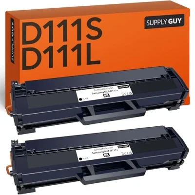 Afbeelding van SupplyGuy 2 tonercartridge zwart compatibel met Samsung MLT D111s voor Xpress M2020 M2020w M2022 M2022w M2026 M2026w M2070 M2070f M2070fw M2070w M2071fh M2071fw M2071hw M2071w M2078 M2078f M2078fw