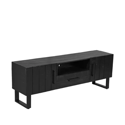 Afbeelding van LABEL51 Tv meubel Santos Zwart Mangohout 168 cm Majorr