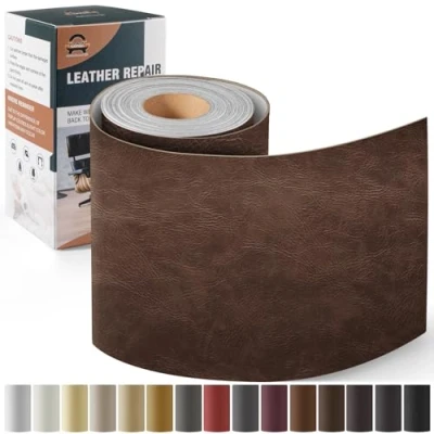 Afbeelding van Leder reparatie kit, 10 x 160 cm OAZ kunstleer zelfklevend, kit lederen patch zelfklevende patches voor autostoelen meubels sofa tassen,Neuer Kaffee