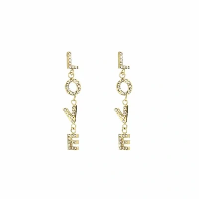 Afbeelding van Bijoutheek Oorknoppen Love Witte Stenen Goud