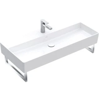 Afbeelding van Villeroy &amp; Boch Memento 2.0 wastafel stone white ceramic+ (100 x 47