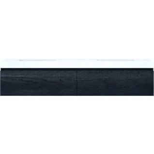 Afbeelding van Looox solid drawer box 200cm surface wb 500 2 la black meubel swdb2000bl