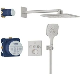 Afbeelding van Grohe grohtherm smartcontrol 3x comfortset 310 vierkant supersteel 34864dc0