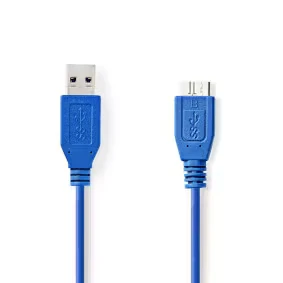 Afbeelding van USB A naar Micro kabel 5 meter 3.0 (100% koper, Blauw)