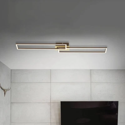 Afbeelding van Briloner Leuchten FRAME Wand &amp; plafondlamp 3145017 Incl. afstandsbediening CCT kleurtemperatuurregeling nachtlichtfunctie geheugenfunctie 110 x 24,8 7,8 cm