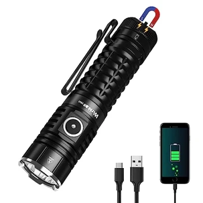Afbeelding van Wurkkos TS22 XHP70.2 Led zaklamp, extreem helder, 4500 lumen, USB C oplaadbaar, zaklamp met magneet, multifunctionele werklamp, IPX8 waterdichte zaklampen voor camping, outdoor, noodgevallen