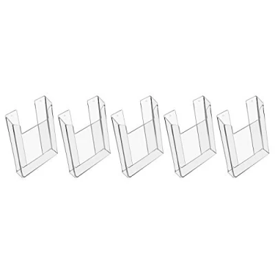 Afbeelding van HMF 46842 Muur brochurehouder van acryl 5 stuks DIN A5 staand formaat transparant
