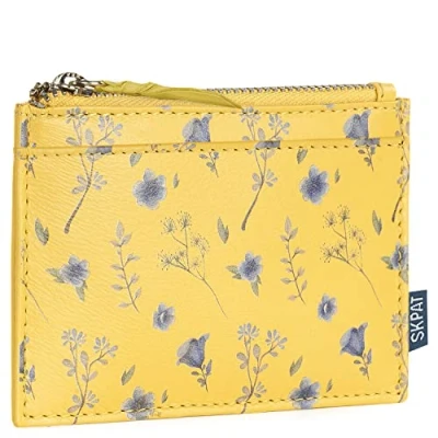 Afbeelding van SKPAT Portemonnee en Coin Purse: Stijlvolle Mini Met Rits Wallet. RFID bescherming, Geel