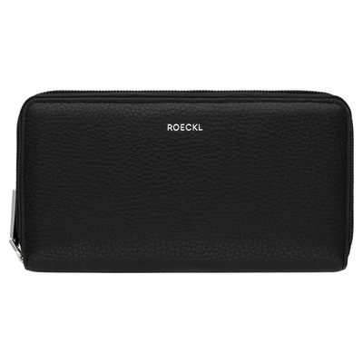 Afbeelding van ROECKL Leren Portemonnee Bea Zip Around Wallet Black Zwart