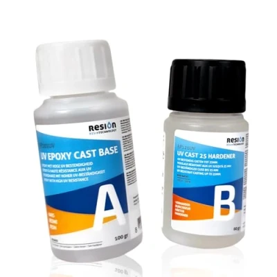 Afbeelding van epoxyhars met verharder, uv blokkering, kristalhelder, set, giethars, epoxy resin, set voor beginners, 160 gram