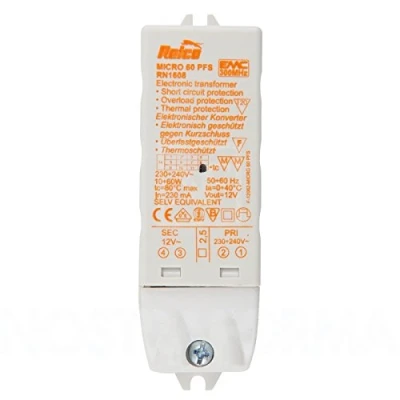 Afbeelding van Relco RN1608 elektronische transformator micro halogeen &amp; led 10 60 watt 103x31x21mm 230V naar 12V dimbaar