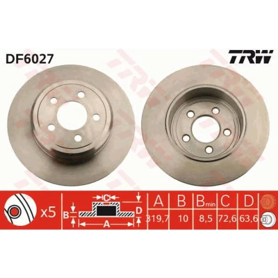 Afbeelding van Trw Remschijf DF6027