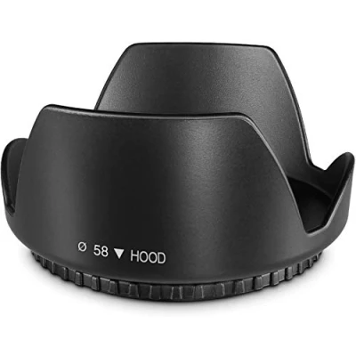 Afbeelding van Komet 58 mm lenskap met tulpenbloem, compatibel Canon EOS 4000D 3000D 2000D 90D 80D 77D 250D 1500D 1300D DSLR camera&#039;s EF S 18 55