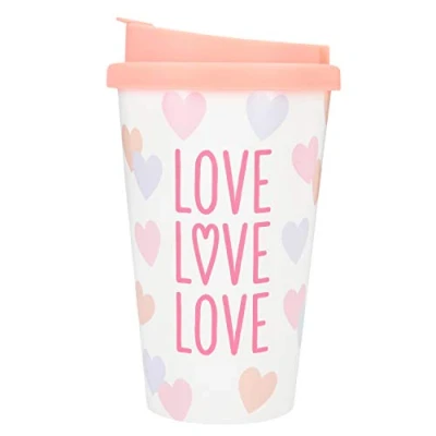 Afbeelding van Depesche 2180.035 To Go beker van kunststof met spreuk, 350 ml, herbruikbaar, Love