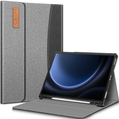 Afbeelding van Fintie Hoes voor Samsung Galaxy Tab S9 FE 10,9 inch/Tab 11 inch 2023 tablet, folio beschermhoes met multi hoekweergave, S Pen houder en documentenvak, auto slaap/waak, donkergrijs