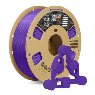Afbeelding van OVERTURE PETG Filament verbeterde 1,75 mm, spoel van 1 kg, 3D printerfilament voor printers, maatnauwkeurigheid +/ 0,02 mm (paars)