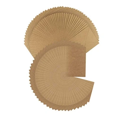 Afbeelding van Ideen mit Herz kaarten van kraftpapier met envelop, set: 50 (270 g/m²) en enveloppen (120 g/m²), hoge kwaliteit, wenskaarten, uitnodiging, verjaardagskaarten (Din C6, 10,5 cm