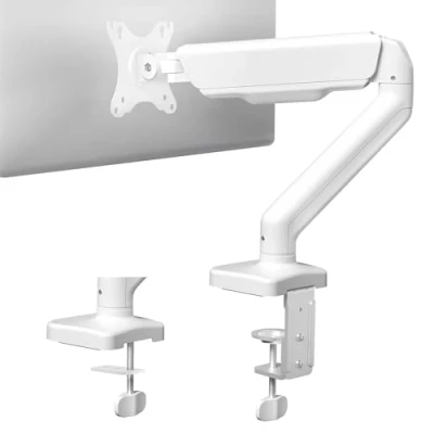 Afbeelding van VIVO Enkele 17 tot 32 inch monitor in hoogte verstelbaar contragewicht mechanische arm bureaustandaard, klassiek, universele VESA montage, wit, STAND V001OW