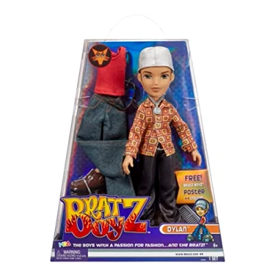 Afbeelding van Bratz Original Fashion Boy pop DYLAN Inclusief twee outfits, mode accessoires, speciale holografische verpakking en poster Voor kinderen verzamelaars vanaf 4 jaar.