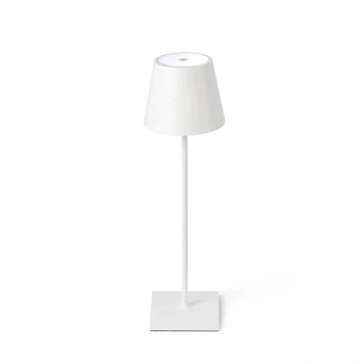 Afbeelding van FARO BARCELONA LED tafellamp Toc met USB lader, IP54, wit