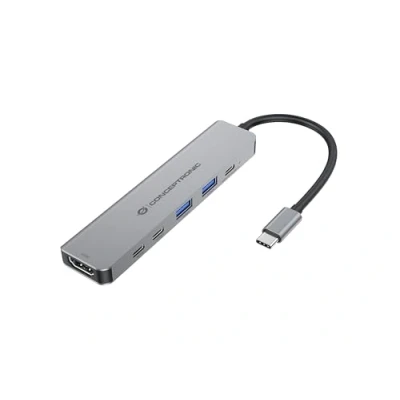 Afbeelding van Conceptronic DONN33G laptop dock &amp; poortreplicator Bedraad USB 3.2 Gen 1 (3.1 1) Type C Zilver