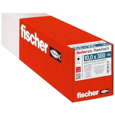Afbeelding van Fischer PowerFast II 566349 Houtschroef 10 mm 300 Binnen T, Interne vertanding, TX, Torx, T profiel Staal Galvanisch verzinkt 50 stuk(s)