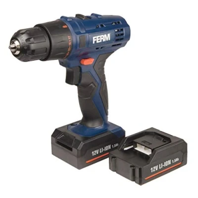 Afbeelding van FERM CDM1119 Accuschroefboormachine 12V 1.5Ah Li Ion 20Nm koppel 17 slipkoppelingen Snelspankop 10mm LED werklicht 2 Snelheden Accu&#039;s Snellader Opbergkoffer dubbelzijdige bitjes Schroeftol Accutol Boormachine