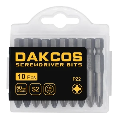 Afbeelding van DAKCOS PZ2 bit lang, bits PZ2, assortiment van S2 (lengte: 50 mm, 10 stuks)