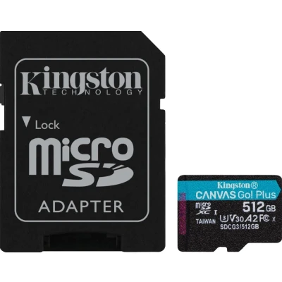 Afbeelding van Kingston Canvas Go! Plus microSDXC 512GB + SD Adapter