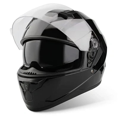 Afbeelding van VINZ Kennet ECE 22.06 Integraalhelm met Zonnevizier / Motorhelm Scooter helm Brommerhelm Zwart