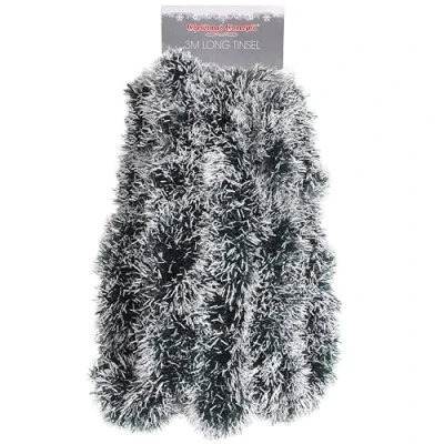 Afbeelding van Christmas Concepts® 3 m / 9,8 ft chunky/fijn kerstklatergoud kerstdecoratie hoogwaardig klatergoud (zwart met witte uiteinden)