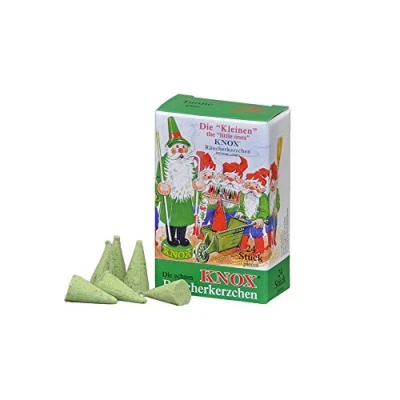 Afbeelding van KNOX Mini wierookkaarsen/rookkegel maat S geurnoot: dennenboom 24 stuks Made in Germany