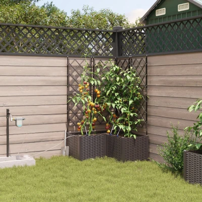 Afbeelding van vidaXL Tuin Plantenbak Bruin Kunststof 80 x 142 cm