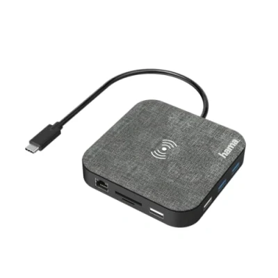 Afbeelding van Hama Usb C Hub Multiport Met Wireless Qi Charging 12 Poorts