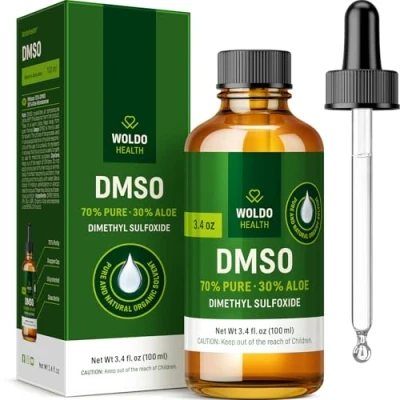 Afbeelding van WoldoHealth DMSO 70% &amp; Aloe Arborescens 30% 100 ml bruine glazen fles met pipet